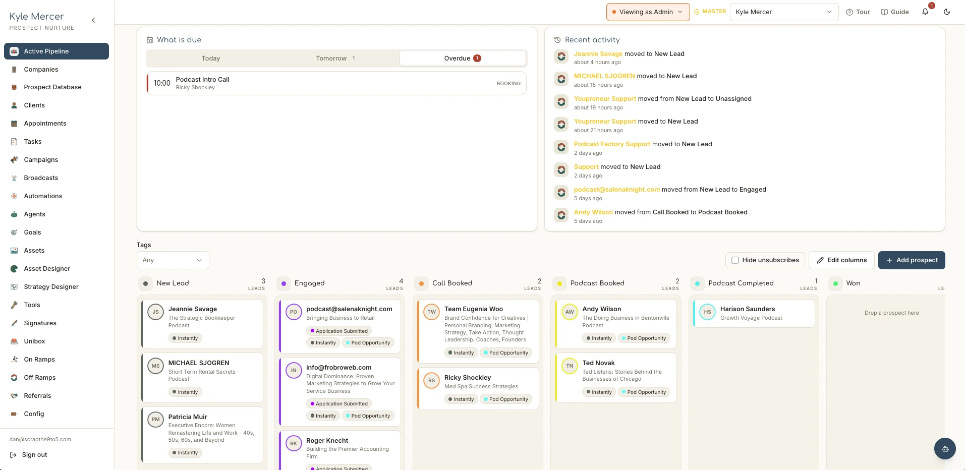 The Nurture workspace: every prospect in one pipeline